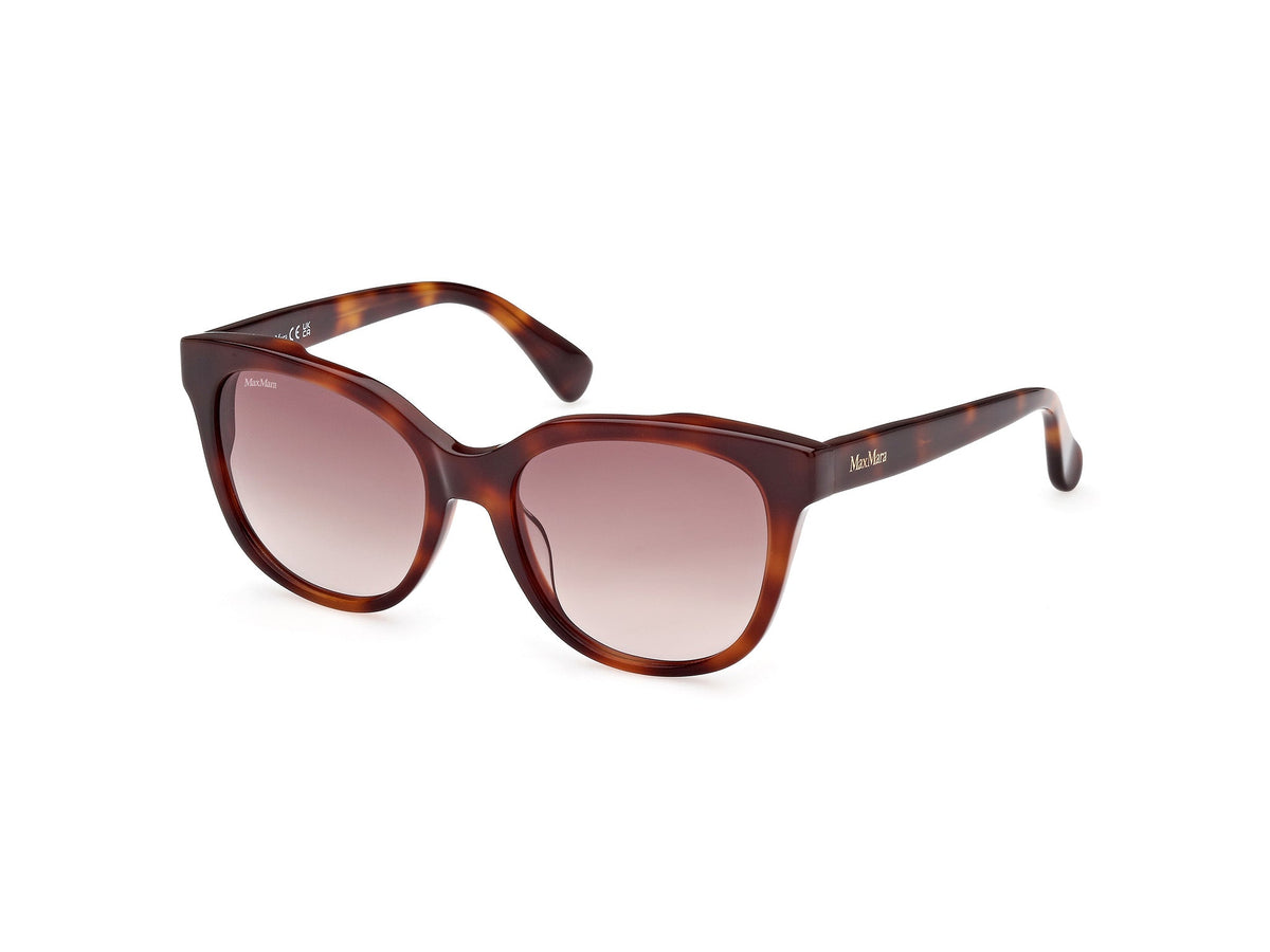 MaxMara Cream Round Sunglasses with Rose-Tinted Lenses MM0068 25G 54 MaxMara MM0068 25G Plastic Ivory Brown Mirror 54 mm Women main image 3