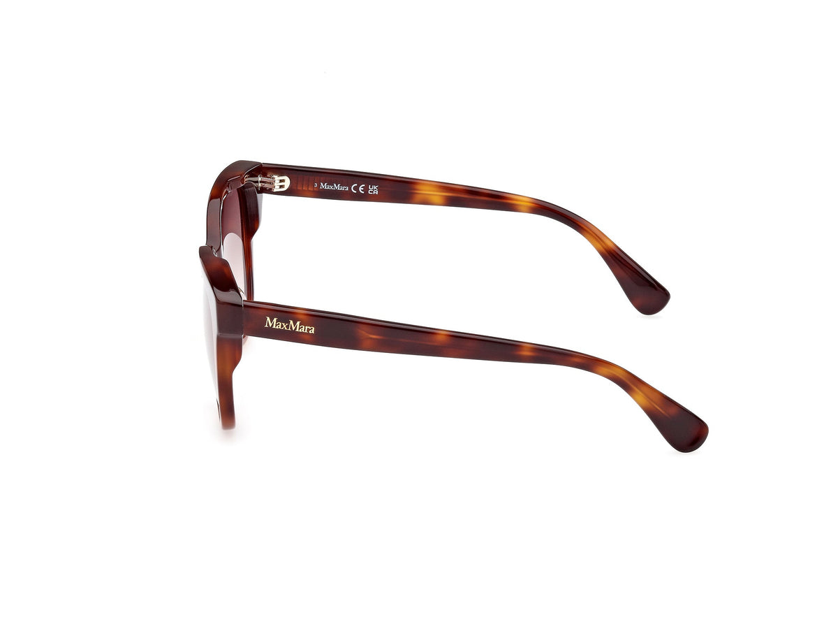 MaxMara Cream Round Sunglasses with Rose-Tinted Lenses MM0068 25G 54 MaxMara MM0068 25G Plastic Ivory Brown Mirror 54 mm Women main image 2